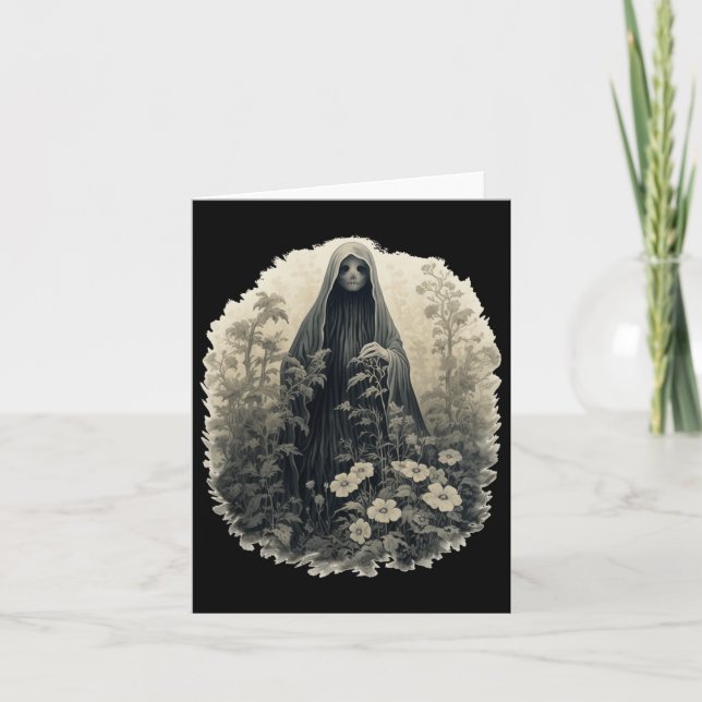 Carte Fantôme gothique dans la forêt Vintage Floral Fant (Devant)