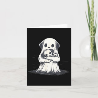 Carte Fantôme tenant un chiot Costume drôle d'Halloween