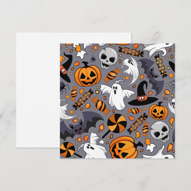 Carte Fantômes Monstres mignons Éffrayants et Déplaisant (Devant / Derrière)