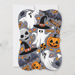 Carte Fantômes Monstres mignons Éffrayants et Déplaisant