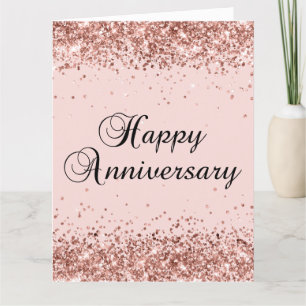 Carte Fard à joues pailleté Rose Gold Joyeux Anniversair