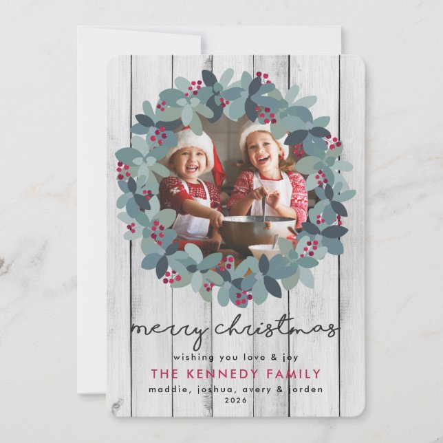 Carte Farmhouse Christmas Wreath (Devant)