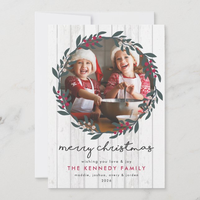 Carte Farmhouse Christmas Wreath (Devant)