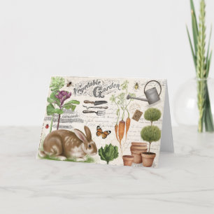 Carte Farmhouse Jardin Vintage moderne Rabbit