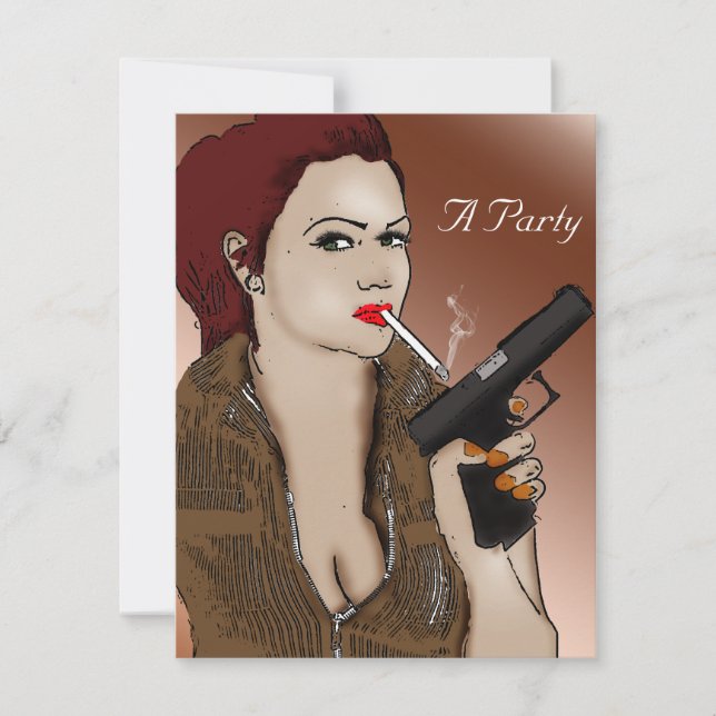 Carte Fatale féminine - Fumer et armes à feu (Devant)