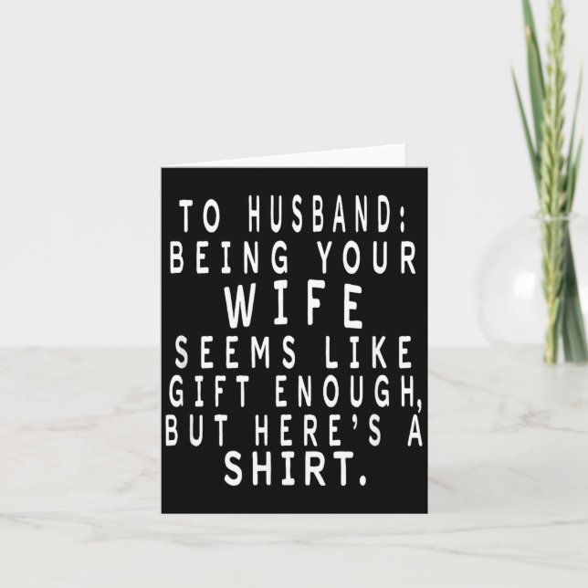 Carte Father's Day Gift From Wife To Husband Sarcastic Q (Devant)