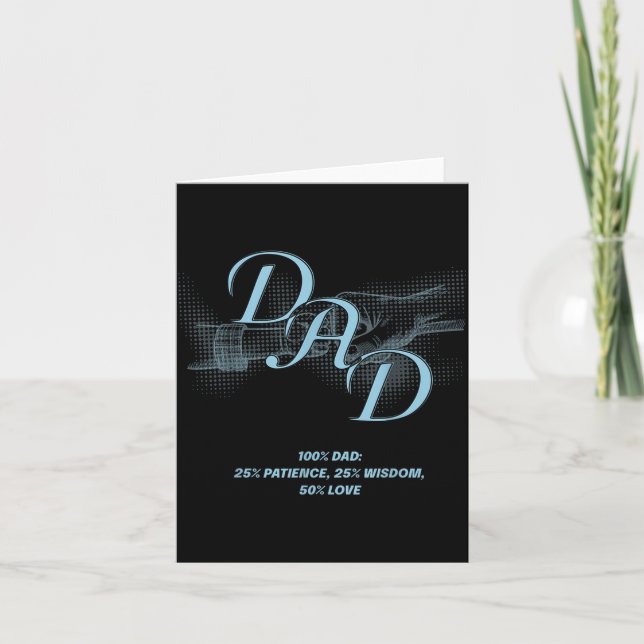 Carte Father's Day Gift – Patience Wisdom Love Dad Quote (Devant)