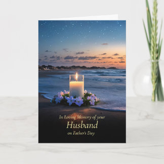 Carte Fathers Day in Remembrance of Husband Candle 