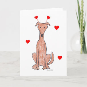 Carte Faune Greyhound Valentine Ears