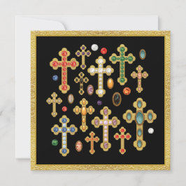 Carte Faux Birthstone Croix et Perdre Gems sur Black