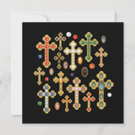 Carte Faux Birthstone Croix et Perdre Gems sur Black