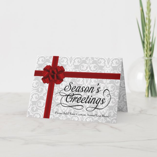 Carte Faux boîte cadeau Style Bow Bonnes Fêtes (Devant)