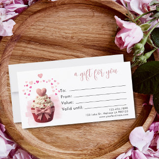 Carte Faux Crochet Coquette Cupcake Gift Certificate