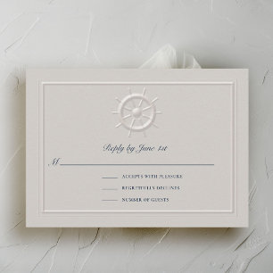 Carte Faux Embossé Helm Mariage côtier Réponse