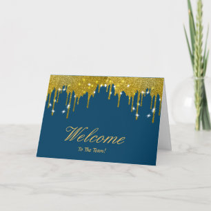 Carte Faux Gold Foil Confetti Élégantes Écluses Bienvenu