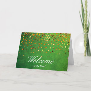 Carte Faux Gold Foil Confetti Élégantes Écluses Bienvenu