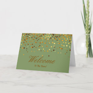 Carte Faux Gold Foil Confetti Élégantes Écluses Bienvenu