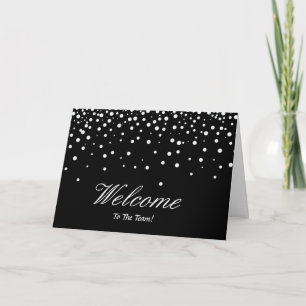 Carte Faux Gold Foil Confetti Élégantes Écluses Bienvenu
