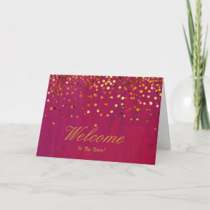 Carte Faux Gold Foil Confetti Élégantes étincelles Bienv