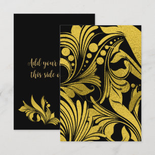 Carte Faux Gold Foil Elegant Swashes