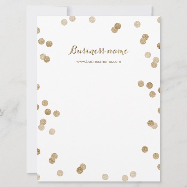 Carte Faux Gold Parties scintillant Dots Arrière - plans (Devant)