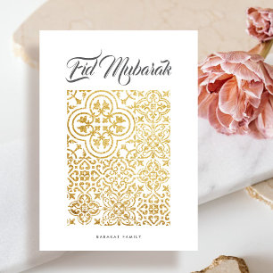 Carte Faux Gold Parties scintillant Marocaine Moti