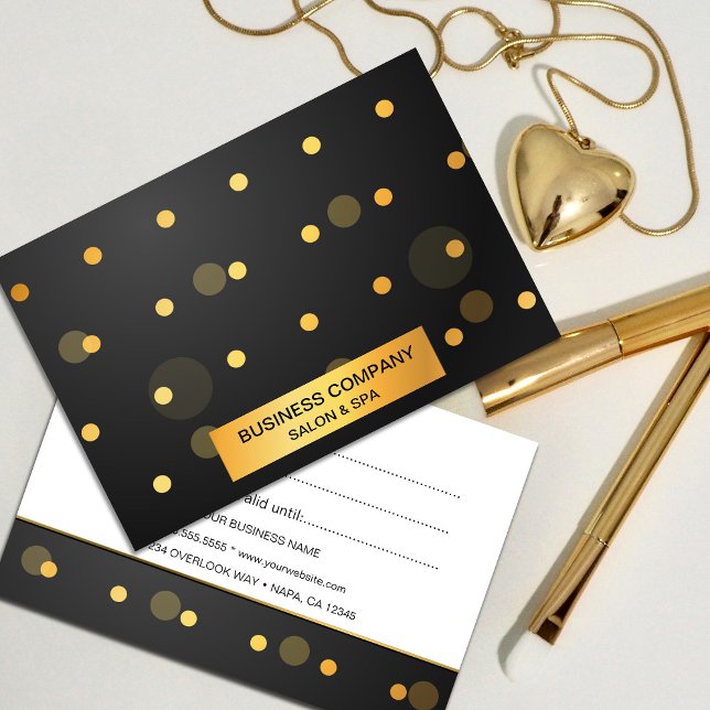 Carte Faux Gold Sparkings sur certificat cadeau noir (Faux Gold Sparkles On Black gift certificate
Faux Gold Sparkles On Black gift certificate.#gold)