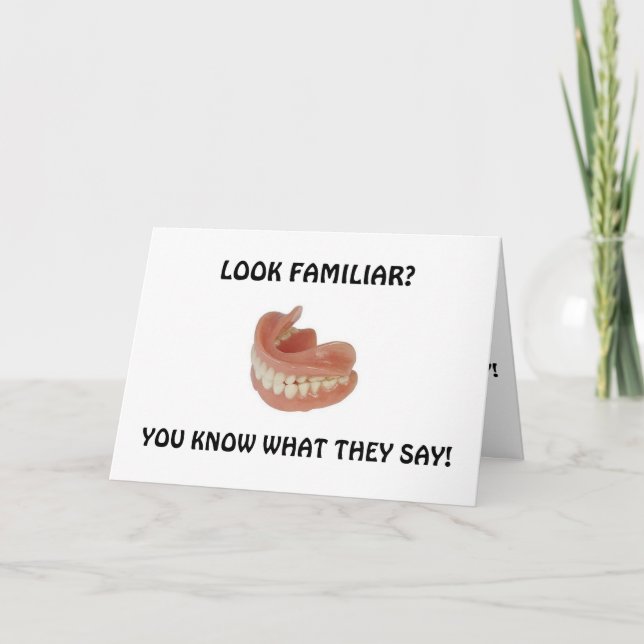 CARTE FAUX HUMOUR D'AIDE AUX DENTS ET À L'AUDIENCE (Devant)