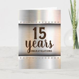 Carte Faux métal clous jalon employé anniversaire