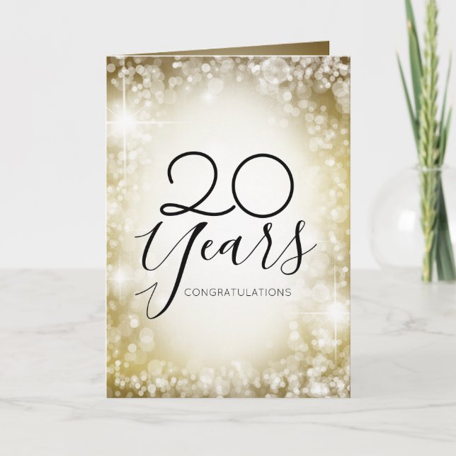 Carte Faux or étincelle de l'anniversaire universel des  (Devant)