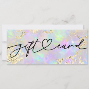 Carte faux paillettes opale certificat cadeau