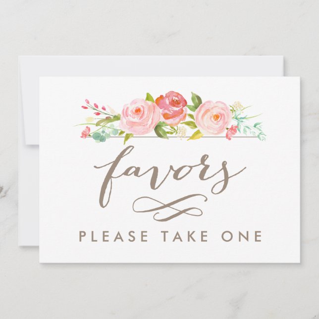 Carte Faveurs de mariage dans un jardin de roses, veuill (Devant)