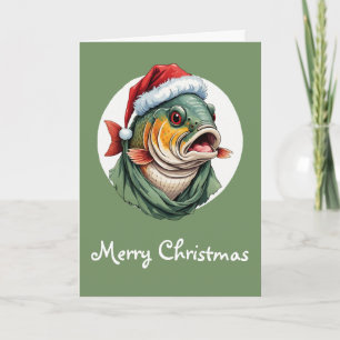 Carte Favoris de Noël animal amusant - Carpe 1