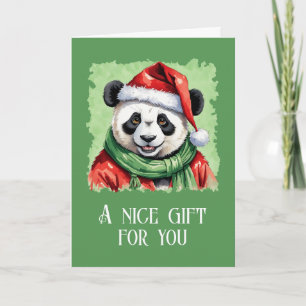 Carte Favoris de Noël animal amusant - Panda 1