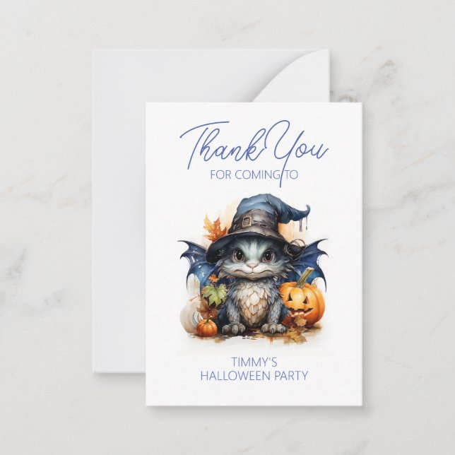 Carte Favorite Halloween Baby Dragon Watercolor (Devant)