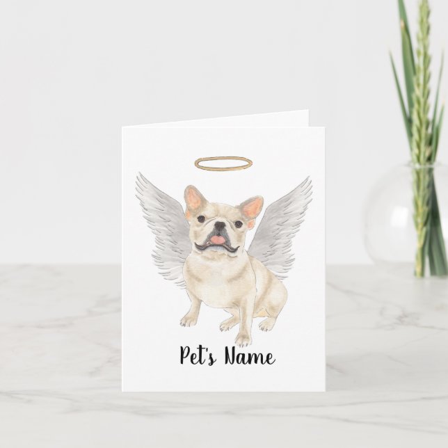 Carte Fawn Tan Cream Frenchie Sympathy Memorial (Devant)