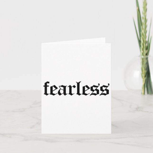 Carte Fearless Tee Shirt, Fearless And Strong Motivation (Devant)