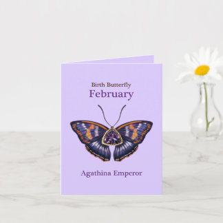 Carte February Purple Agathina Emperor Butterfly Art
