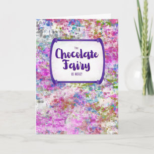 Carte Fée au Chocolat – Pensées pour toi / Bon rétabliss