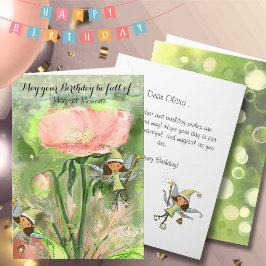 Carte Fée de la Forêt Enchantée Anniversaire Magique pou