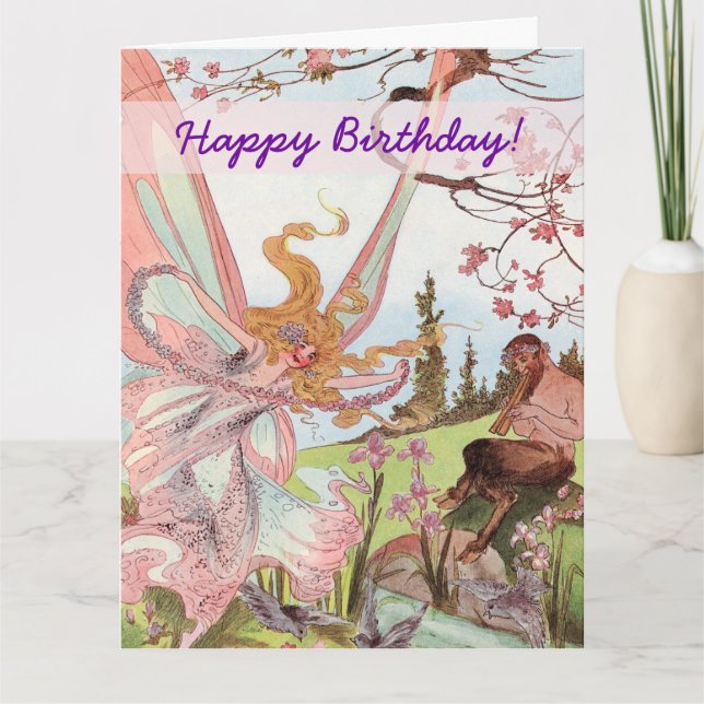Carte Fée des papillons et anniversaire du centaur (Devant)