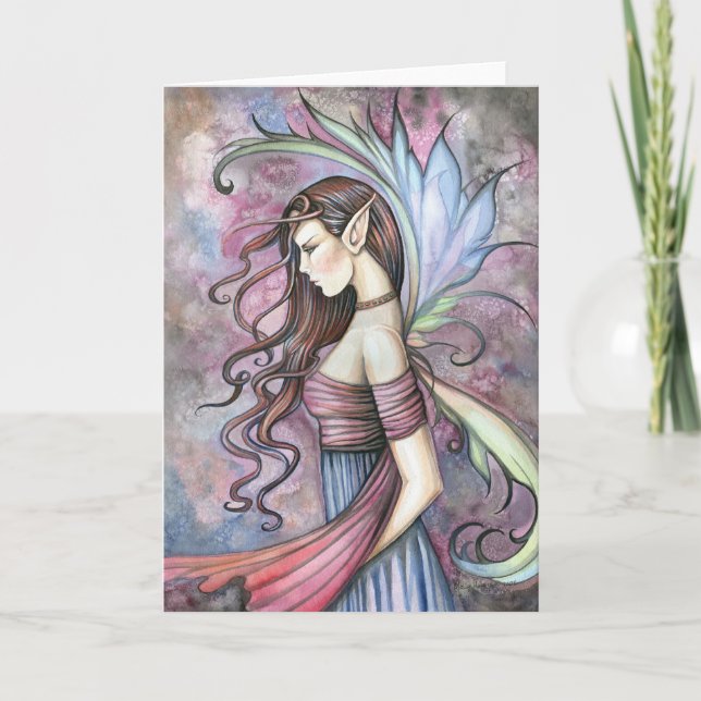 Carte Fée Gothique Aquarelle Fairy (Devant)
