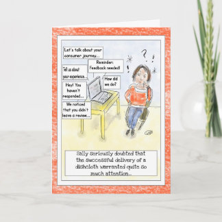 Carte "Feedback Overload" Funny Cartoon Birthday Card 