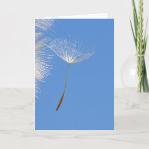 Carte Feel free - flying dandelion seed in blue sky