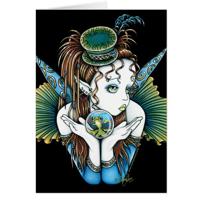 Carte féerique d'art de couture de poissons (Devant)