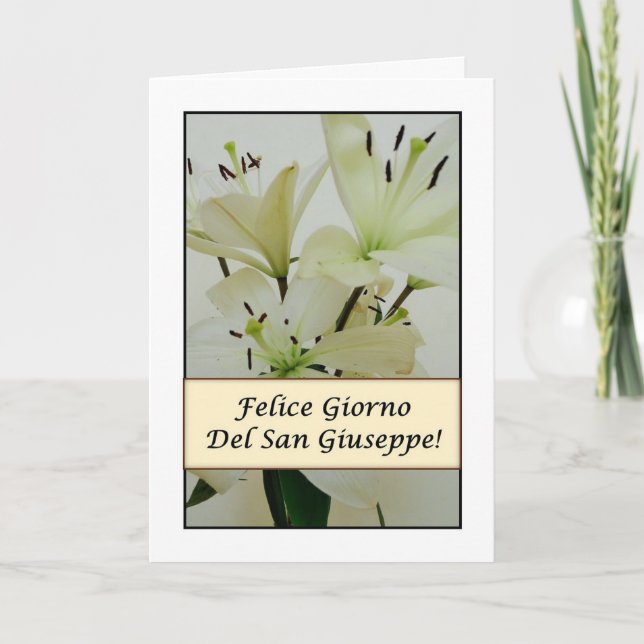 Carte Felice Giorno del San Giuseppe (Fiori) (Devant)