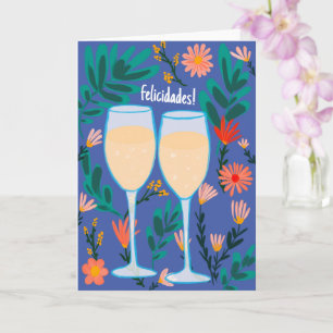 Carte Felicidades Champagne au vin pétillant Salutations