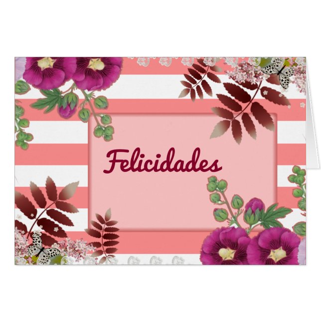 Carte félicitation chorale et fleurs félicitations (Devant horizontal)