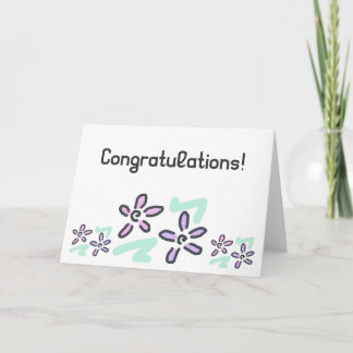 Carte Félicitation ! - Fleurs Pastel