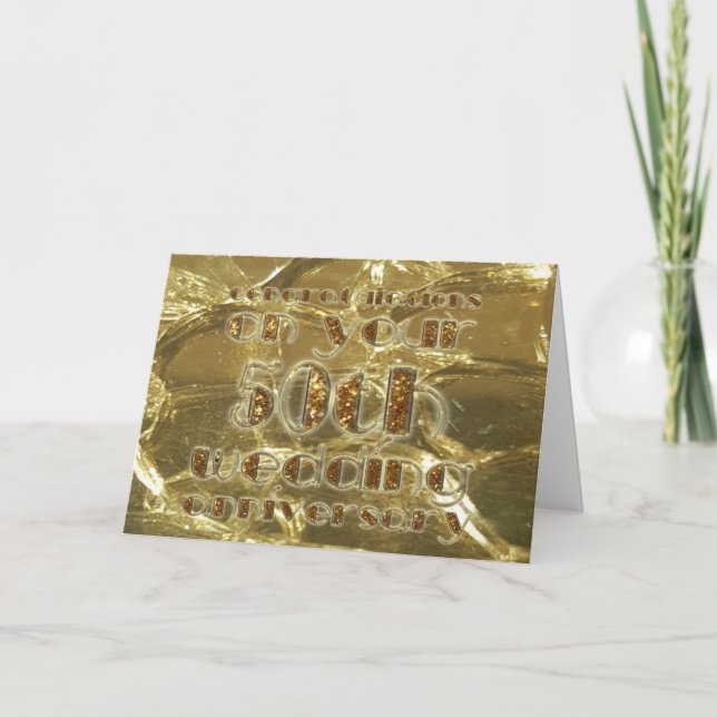 Carte Félicitations 50e anniversaire de mariage or (Devant)
